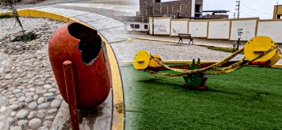 Moche: parque de Los Dinosaurios recientemente inaugurado luce deteriorado