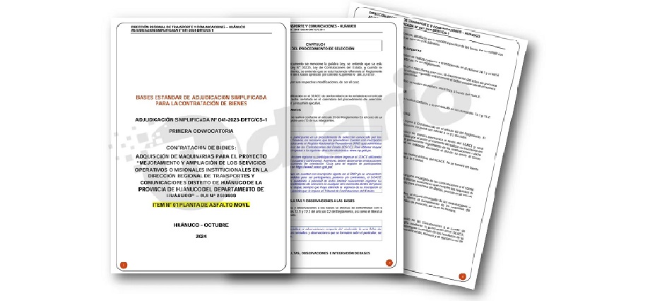 Por tercera vez DRCT convoca licitación para adquirir planta asfaltadora móvil