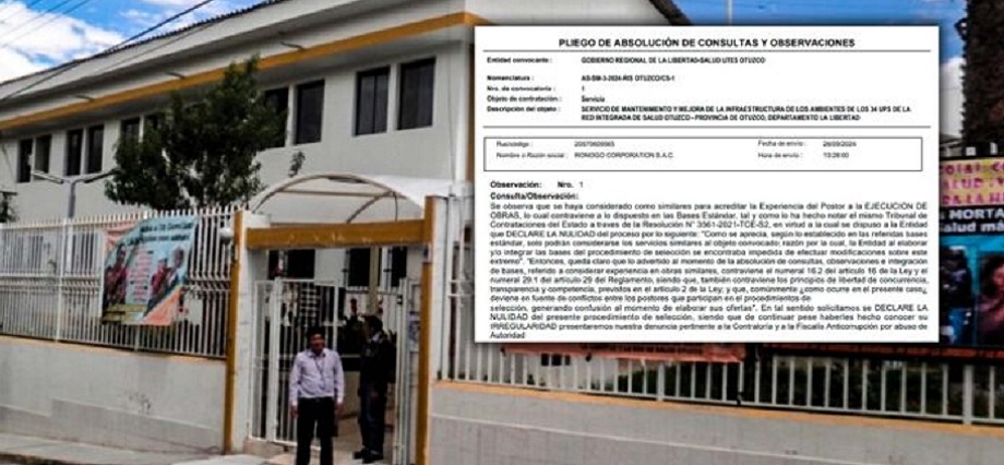 Postor advierte que denunciará ante Fiscalía Anticorrupción a Red de Salud Otuzco por licitación