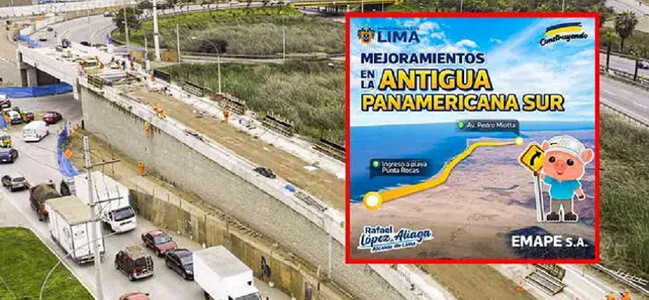 Antigua Panamericana Sur: inician obras desde Av. Pedro Miotta hasta Punta Rocas