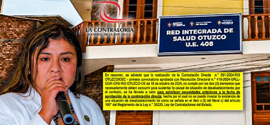 Contraloría confirma que adjudicación directa de obra de mantenimiento de 39 UPS en RIS Otuzco fue irregular