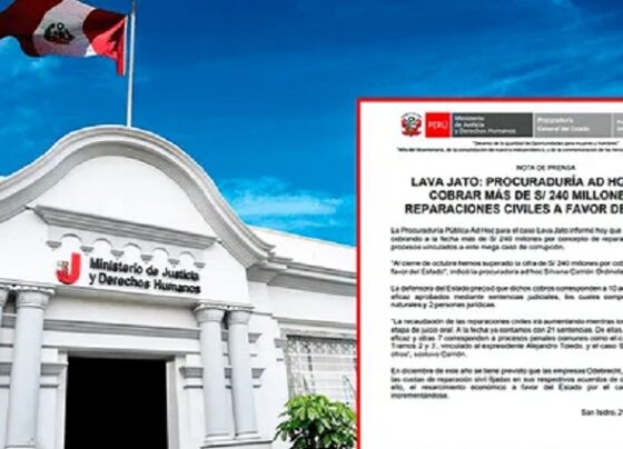 Lava Jato: Estado peruano recupera más de S/ 240 millones en reparaciones civiles por mega caso de corrupción