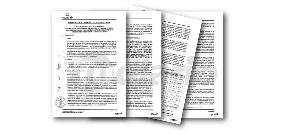 OCI halló irregularidades en compra de calaminas para Defensa Civil