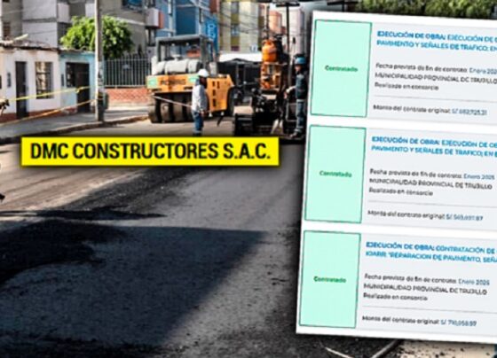 DMC Constructores está haciendo pistas en 3 zonas de Trujillo y solo contrató con la MPT