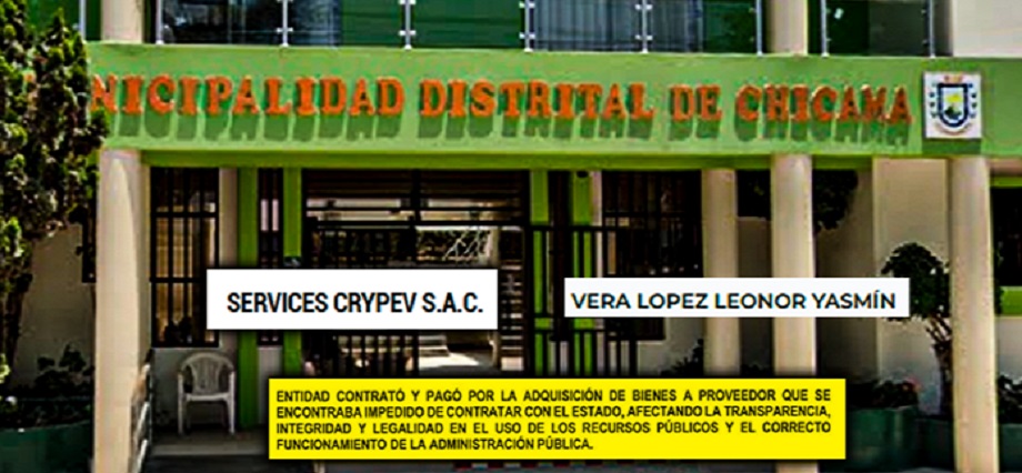 Municipalidad de Chicama adjudicó 14 órdenes de compra a empresa impedida de contratar con el Estado