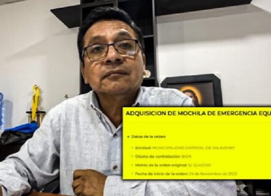 Alcalde de Salaverry se pronuncia por compra de mochilas de emergencia a S/746 cada una