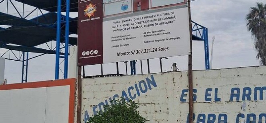 Arequipa: Vecinos advierten de presunta sobrevaloración en obra de mantenimiento de colegio