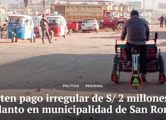 Advierten pago irregular de S/ 2 millones como adelanto en municipalidad de San Román