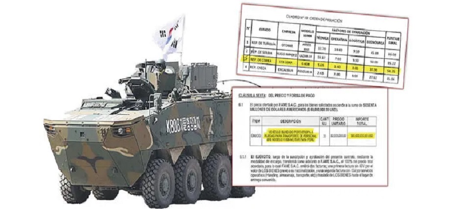 Ejército pagó al cash US$60 mllns por blindados que descalificó en 2023