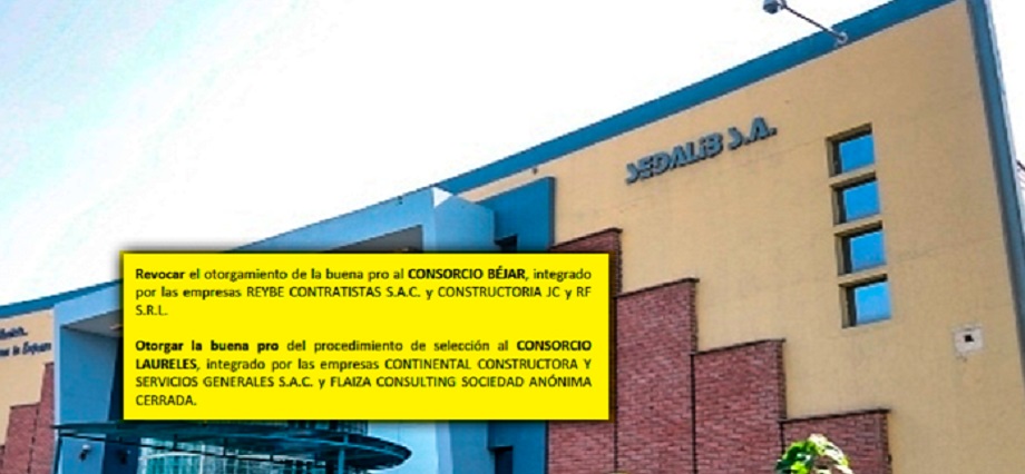 Otra vez Sedalib: Tribunal corrige licitación y adjudica buena pro a Consorcio Laureles