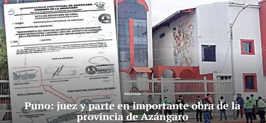 Puno: juez y parte en importante obra de la provincia de Azángaro