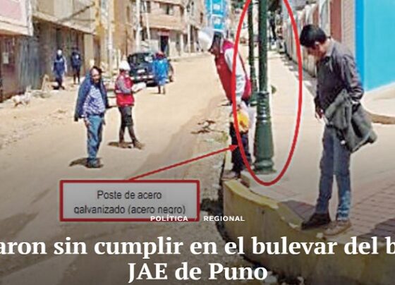 Cobraron sin cumplir en el bulevar del barrio JAE de Puno