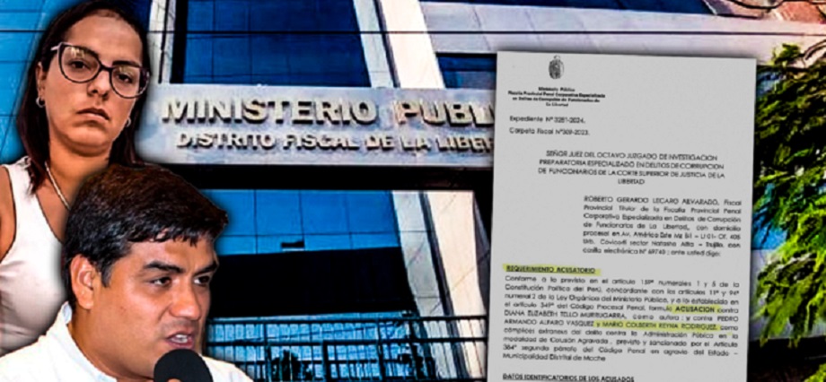 Fiscalía denuncia a Mario Reyna y Diana Tello por colusión agravada en caso asesorías en Moche
