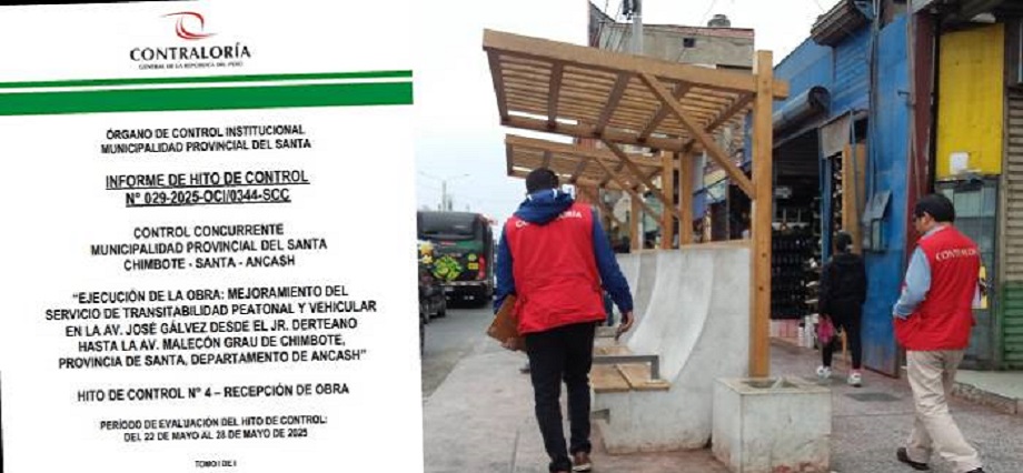 Chimbote: MPS recepciona obra en av. Gálvez pese a deficiencias técnicas, alerta Contraloría