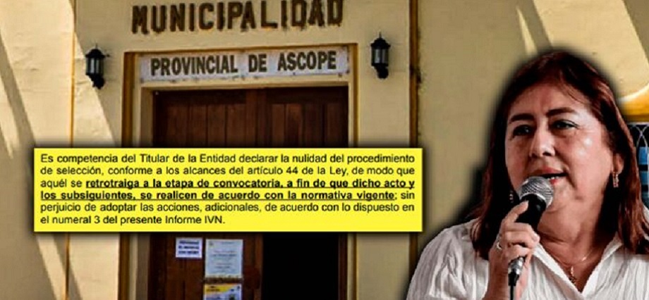 OECE: disponen la nulidad de licitación de obra a cargo de Municipalidad de Ascope