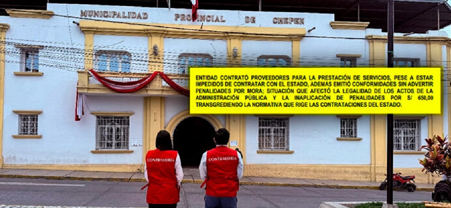 Contraloría detecta que proveedores con impedimento fueron contratados en la municipalidad de Chepén