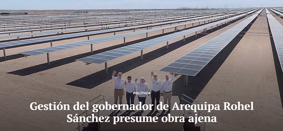 Gestión del gobernador de Arequipa Rohel Sánchez presume obra ajena