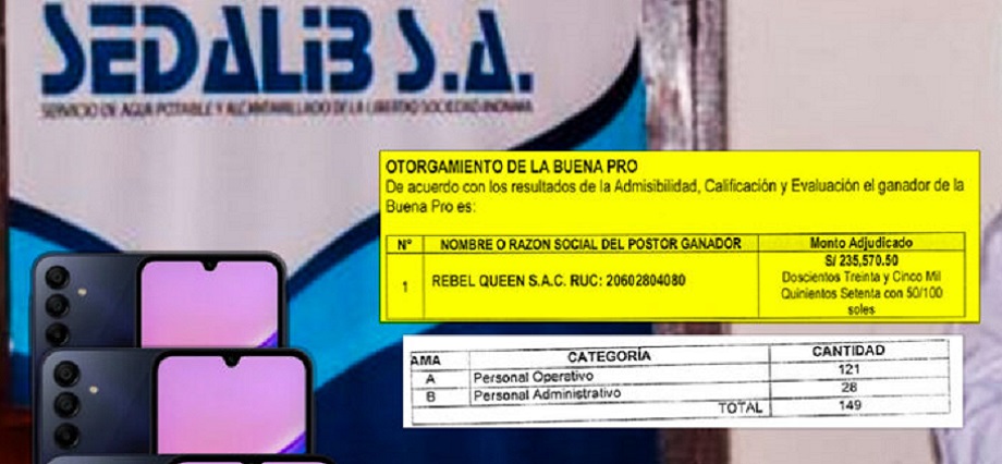 Sedalib compra 149 celulares por S/235 mil para personal operativo y administrativo