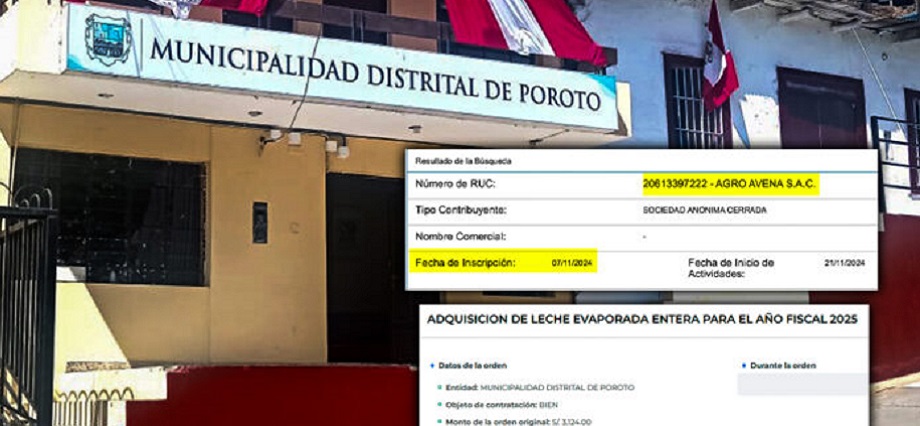 Empresa se creó en noviembre de 2024 y a los dos meses empezó a contratar exclusivamente con municipio de Poroto
