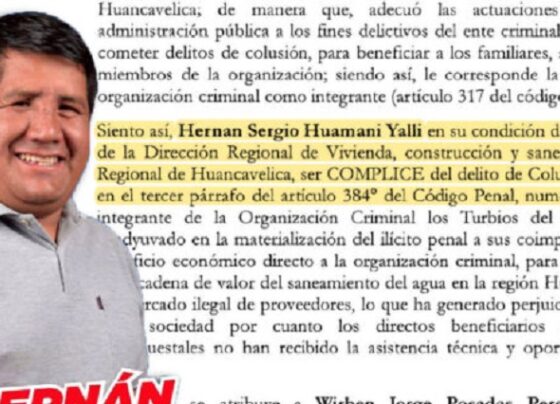 Fiscalía investiga a Hernán Huamaní como cómplice de colusión en “Los turbios del saneamiento” de Huancavelica