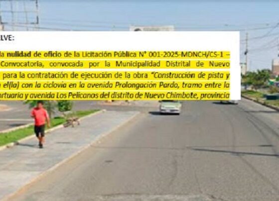 LO ÚLTIMO | OSCE anula buena pro para ejecución de pista de prolongación de la av. Pardo