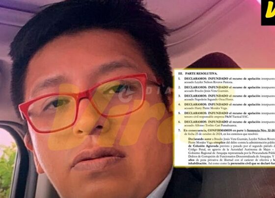 Exjefe de logística del Gobierno Regional de Arequipa irá a la cárcel por colusión