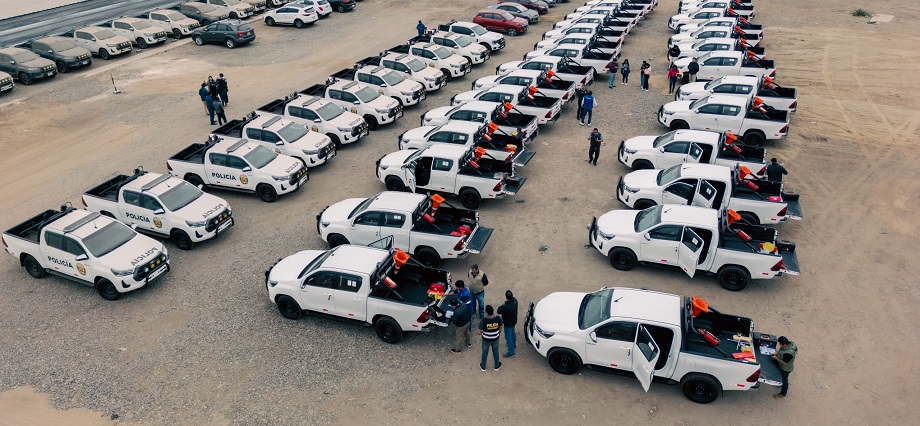 Llegan 40 Camionetas Y 80 Motos Para Entregar A Fines De Setiembre A La Policía