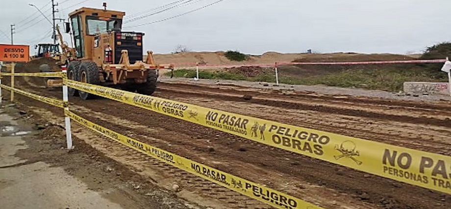 Paralizan obra en vía Trujillo-Huanchaco