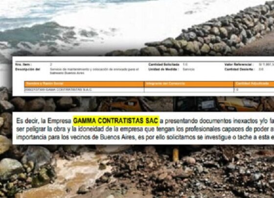 Trujillo: denuncian que empresa que se adjudicó obra de enrocado en Buenos Aires presentó documentos falsos
