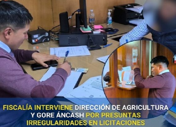 Fiscalía interviene Gobierno Regional de Áncash por presuntas irregularidades en licitaciones
