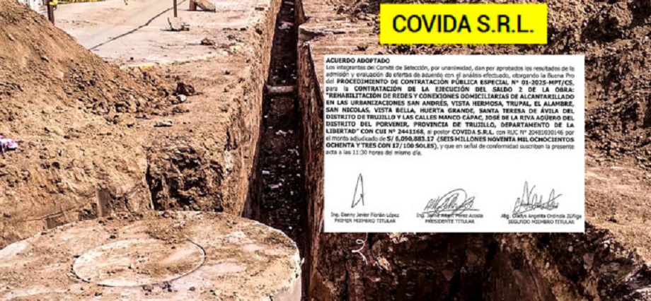 Trujillo: MPT adjudica obra valorizada en más de S/ 6 millones a empresa COVIDA S.R.L.