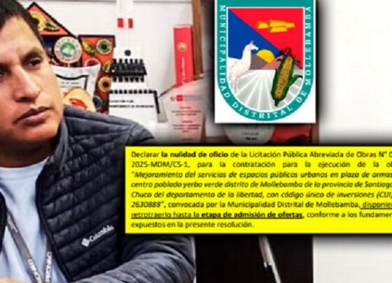 Tribunal interviene en municipio de Mollebamba y dispone la nulidad de licitación