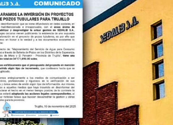 Trujillo: polémica por el costo del proyecto de mejoramiento de la batería de pozos de Sedalib