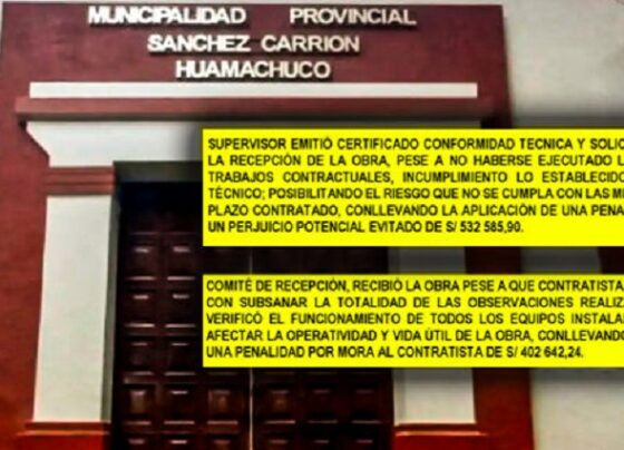Municipalidad de Sánchez Carrión recepcionó obra pese a mantener observaciones