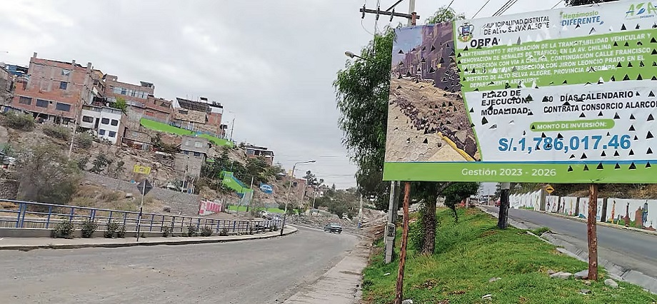 Arequipa: Retraso en ficha de mantenimiento vial en Alto Selva Alegre