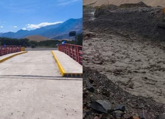 Puente de más de S/1,3 millones colapsa tras intensas lluvias en Moquegua