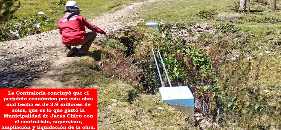 Recibieron y liquidaron obra de agua a pesar de que incumplía las especificaciones técnicas