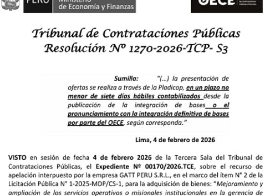 Tribunal de Contrataciones Públicas Anula Licitación de Municipalidad Distrital de Pacasmayo por Vulnerar Plazos Legales