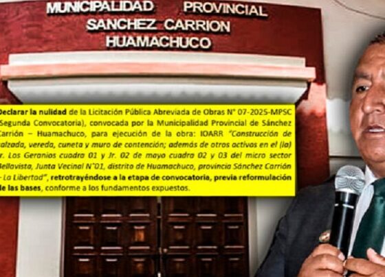 Tribunal interviene en municipio de Sánchez Carrión y anula licitación de más de S/ 500 mil