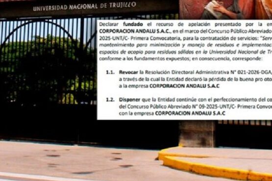 Tribunal interviene nuevamente en la UNT por licitación de casi S/ 400 mil
