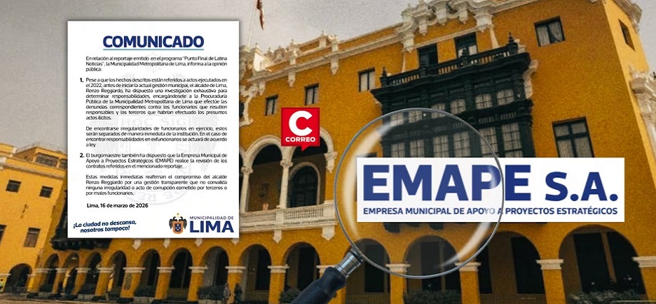 Municipalidad de Lima investiga a Emape tras millonario pago a empresario por obra que no habría realizado