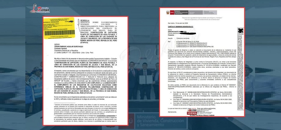 Denuncian presunto favorecimiento indebido en millonario proceso de obra en Juliaca