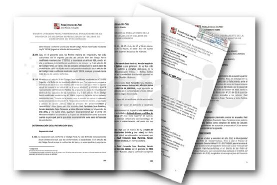 Exalcalde de San Pedro de Chaulan es sentenciado a seis años de cárcel por colusión