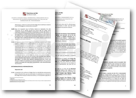 Exalcalde de San Pedro de Chaulan es sentenciado a seis años de cárcel por colusión