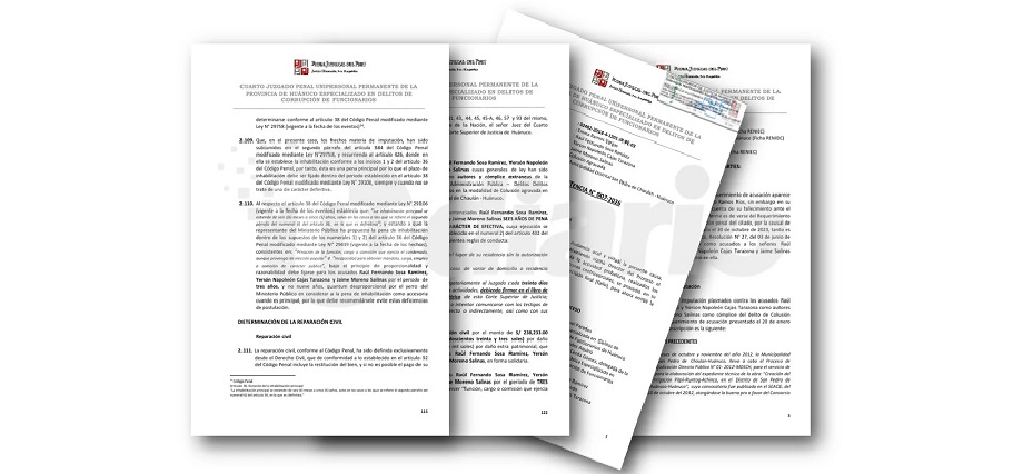 Exalcalde de San Pedro de Chaulan es sentenciado a seis años de cárcel por colusión