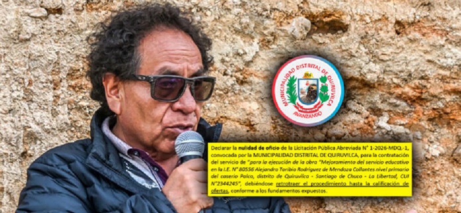 Tribunal interviene en municipio de Quiruvilca y anula licitación de casi S/ 3 millones