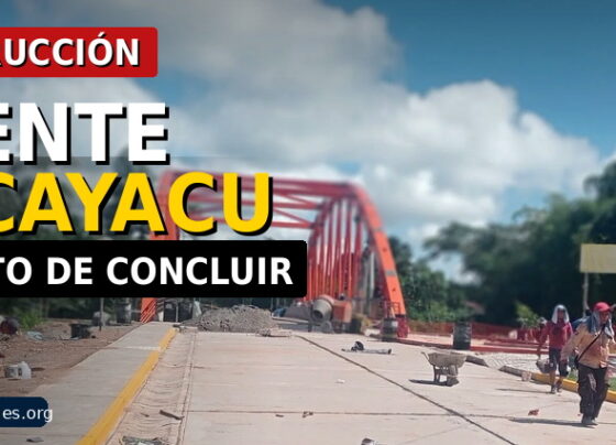 Construcción del puente Aucayacu a punto de concluir
