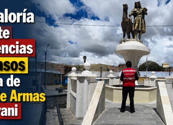 Contraloría advierte deficiencias y retrasos en obra de Plaza de Armas de Ajoyani