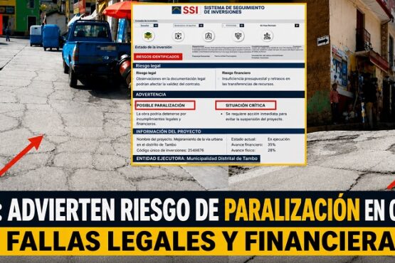 Tambo: advierten riesgo de paralización en obra vial por fallas legales y financieras