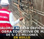 Contraloría alerta deficiencias en obra educativa de más de S/ 3.1 millones en Asillo